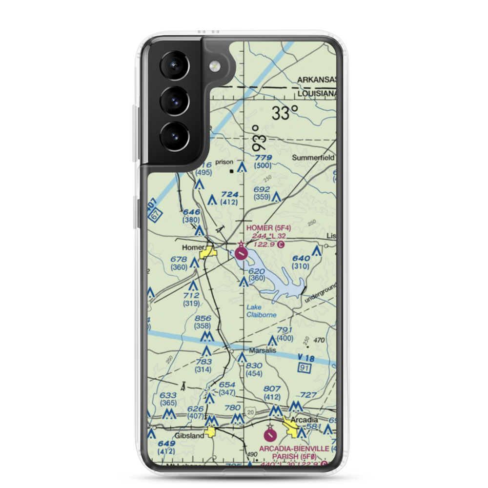 Homer Municipal Airport (5F4) VFR Sectional Samsung Case Samsung Galaxy S21 Plus model shown