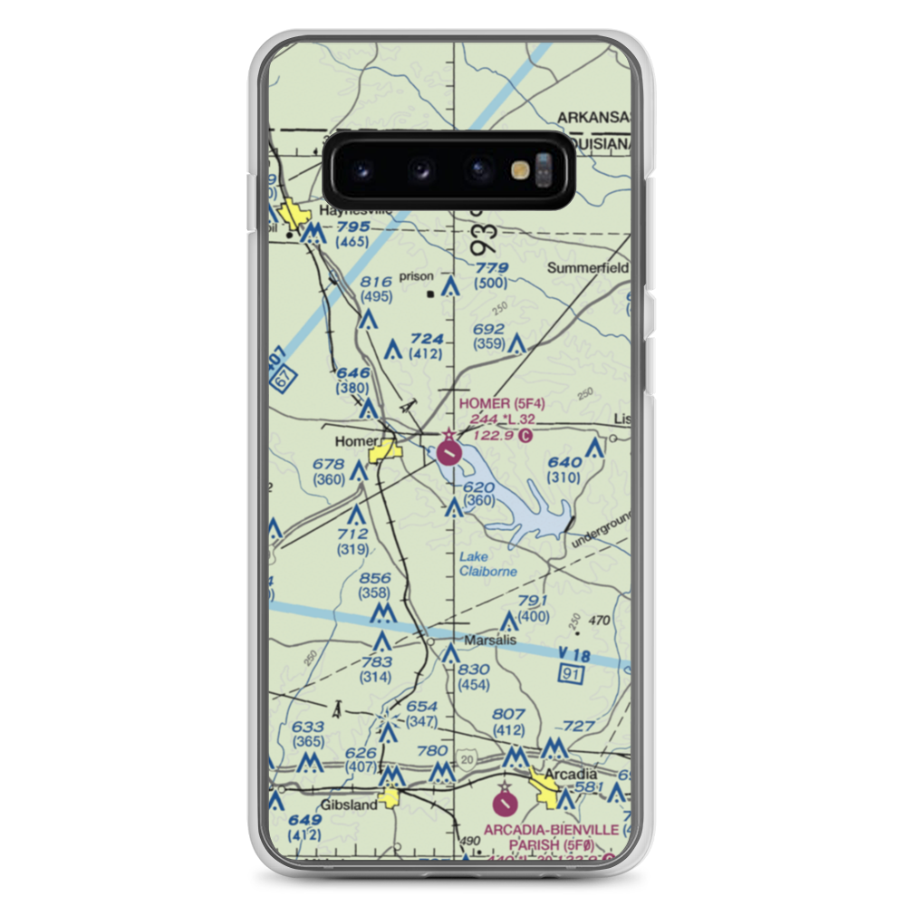 Homer Municipal Airport (5F4) VFR Sectional Samsung Case Samsung Galaxy S10+ model shown