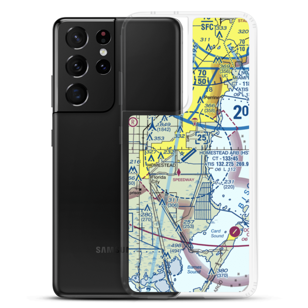 Homestead ARB Airport (HST) VFR Sectional Samsung Case Samsung Galaxy S21 Ultra model shown