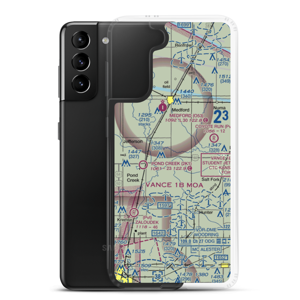 Homestead Farms Airport (O66) VFR Sectional Samsung Case Samsung Galaxy S21 Plus model shown