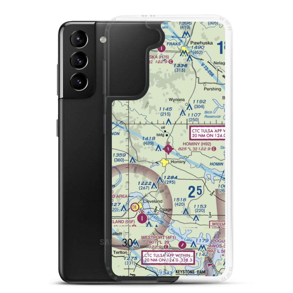 Hominy Municipal Airport (H92) VFR Sectional Samsung Case Samsung Galaxy S21 Plus model shown