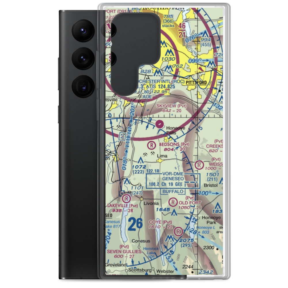 Honeoye Falls Airport (D70) VFR Sectional Samsung Case Samsung Galaxy S22 Ultra model shown