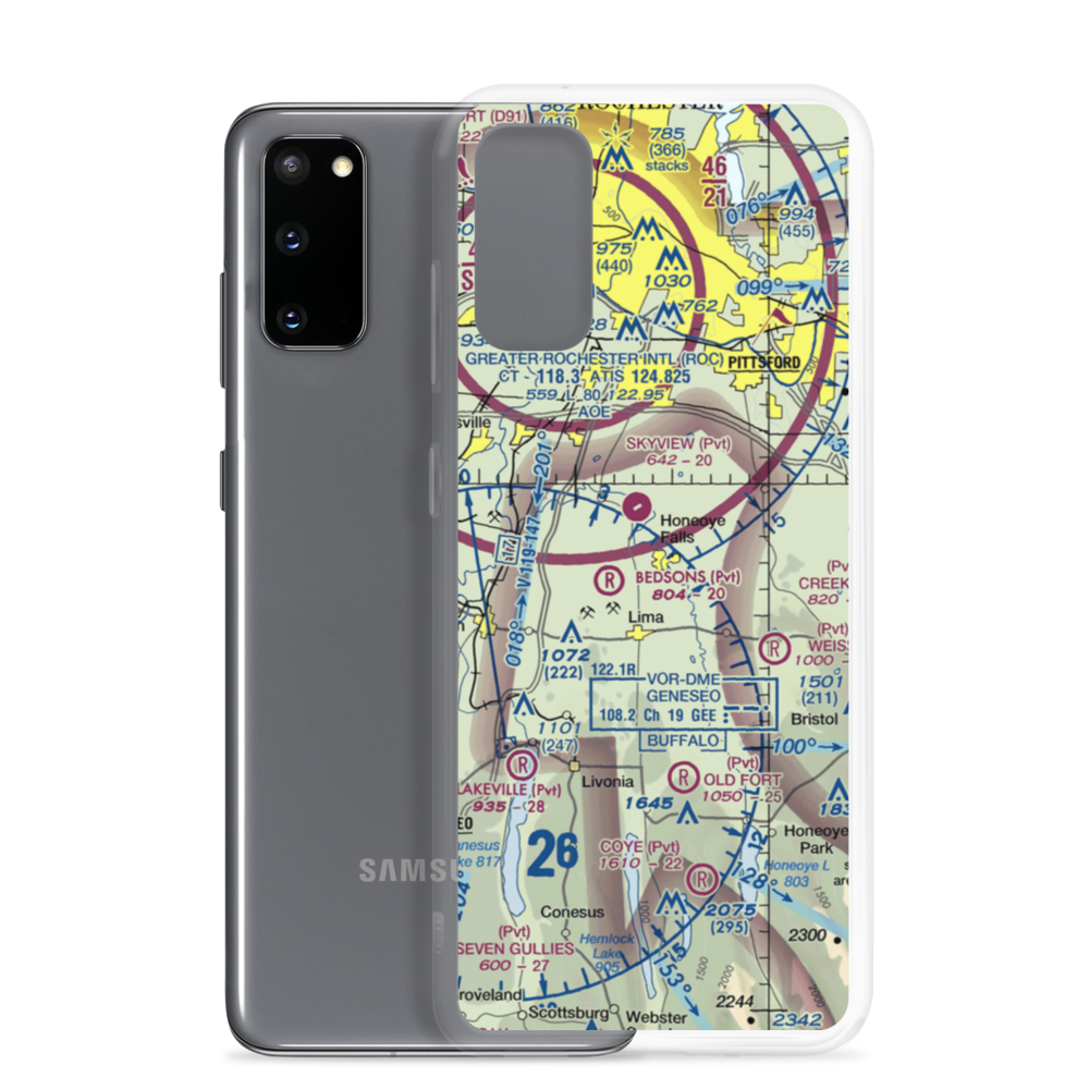Honeoye Falls Airport (D70) VFR Sectional Samsung Case Samsung Galaxy S20 model shown