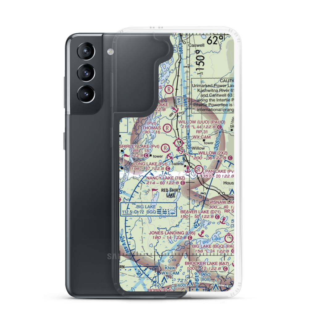 Honeybee Lake Aero Park Airport (25AK) VFR Sectional Samsung Case Samsung Galaxy S21 model shown