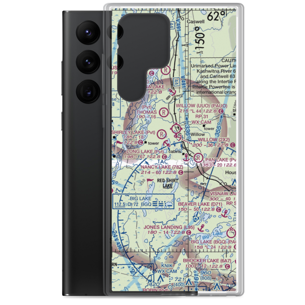 Honeybee Lake Aero Park Airport (25AK) VFR Sectional Samsung Case Samsung Galaxy S22 Ultra model shown