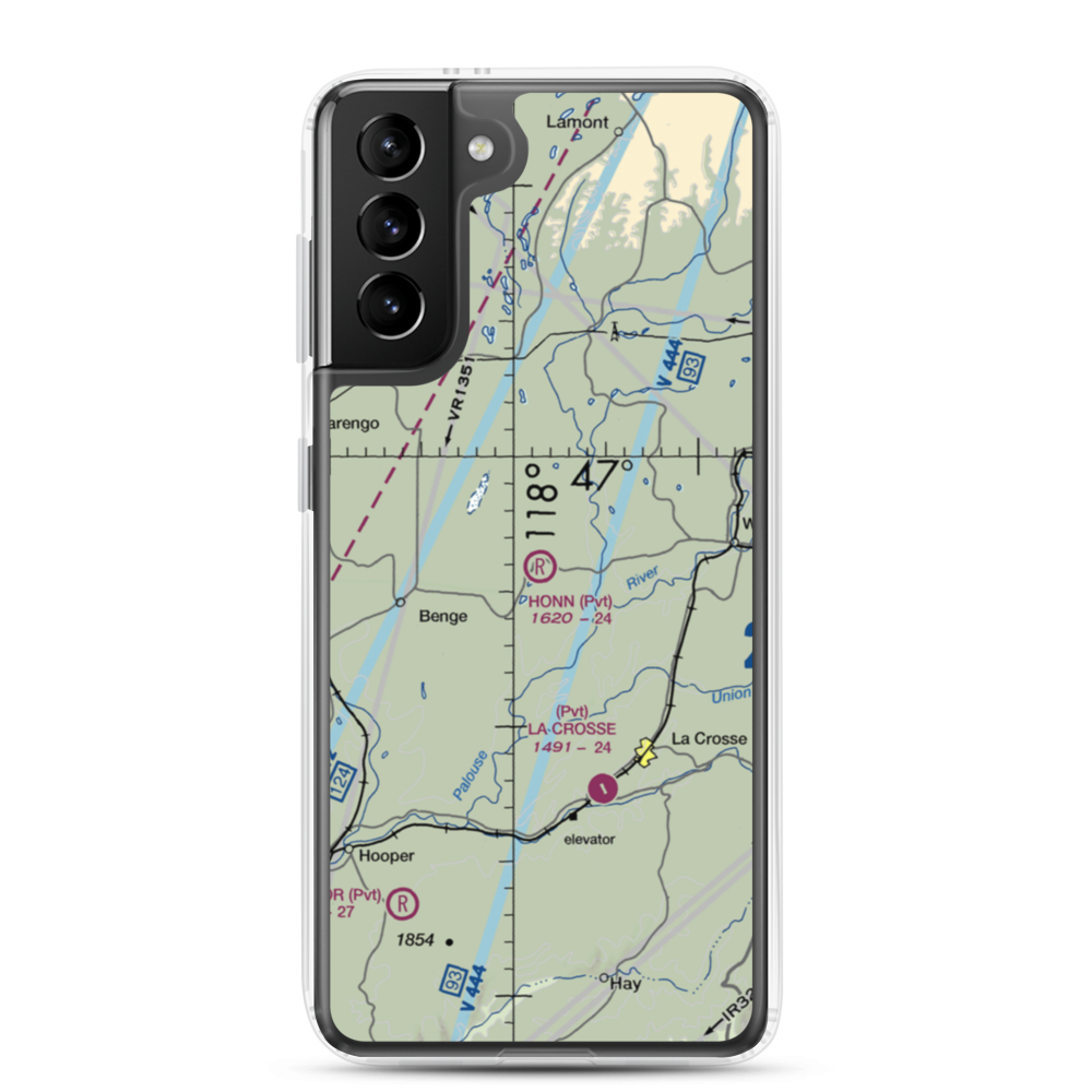 Honn Farm Airport (52WA) VFR Sectional Samsung Case Samsung Galaxy S21 Plus model shown