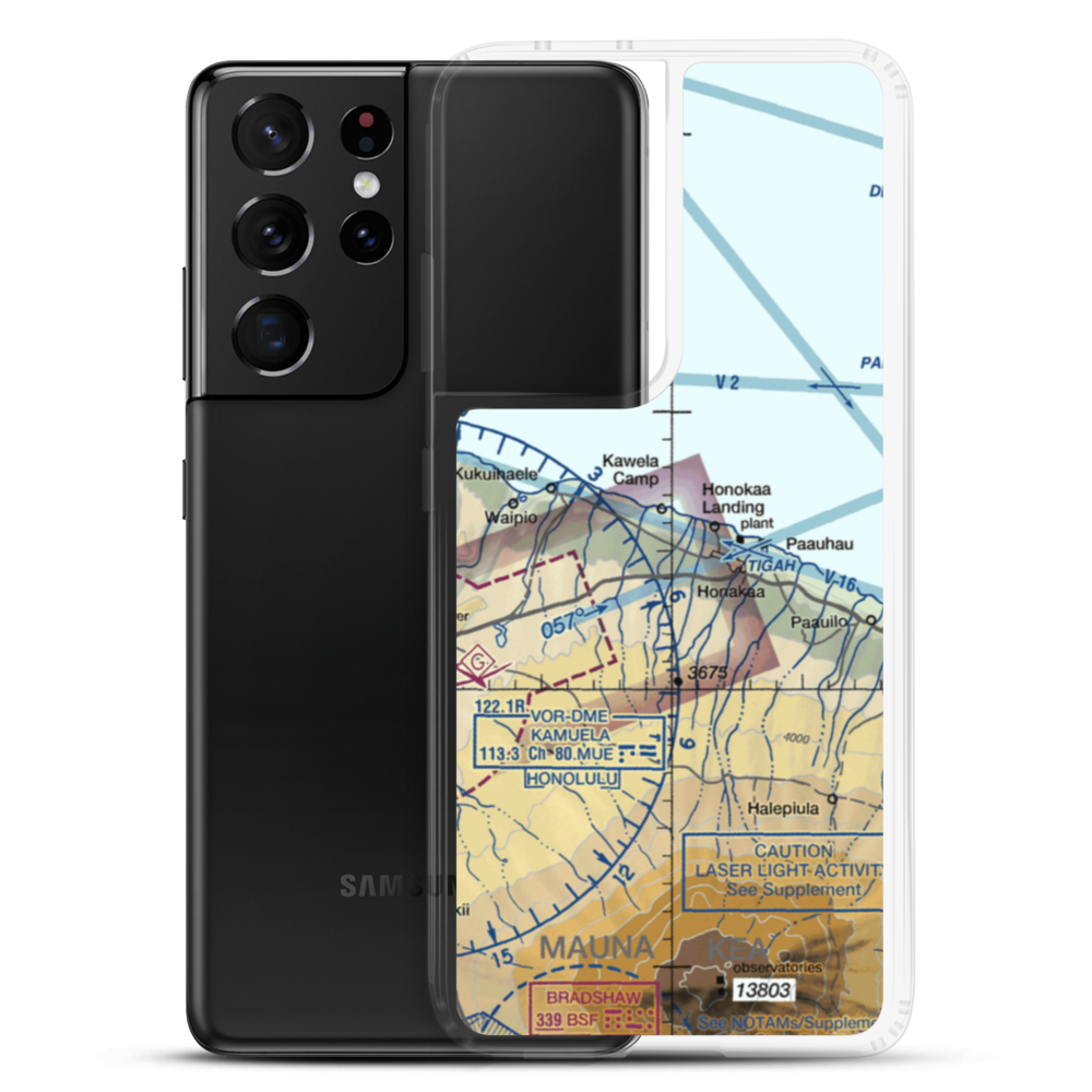 Honokaa Airstrip (HI05) VFR Sectional Samsung Case Samsung Galaxy S21 Ultra model shown
