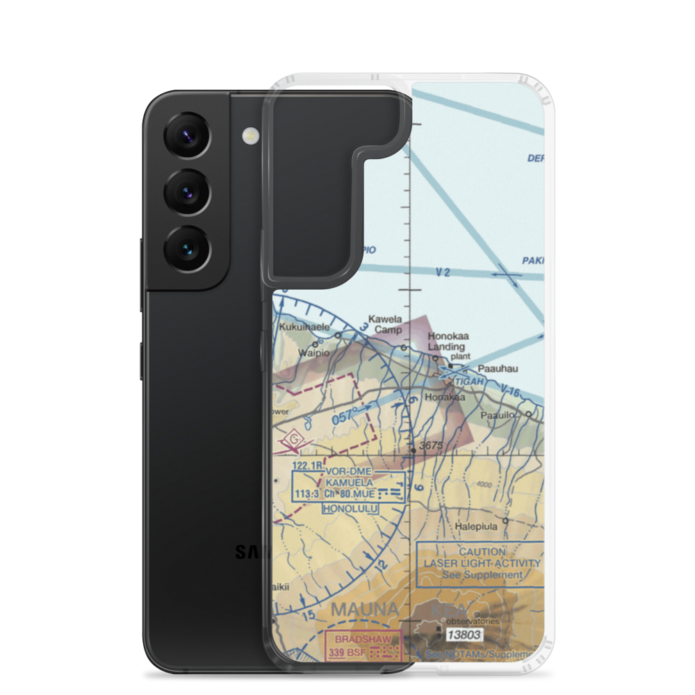 Honokaa Airstrip (HI05) VFR Sectional Samsung Case Samsung Galaxy S22 model shown