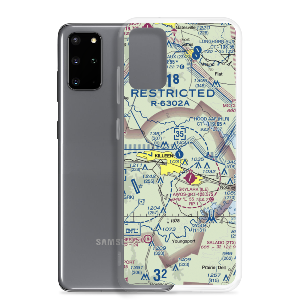 Hood Army Air Field (HLR) VFR Sectional Samsung Case Samsung Galaxy S20 Plus model shown