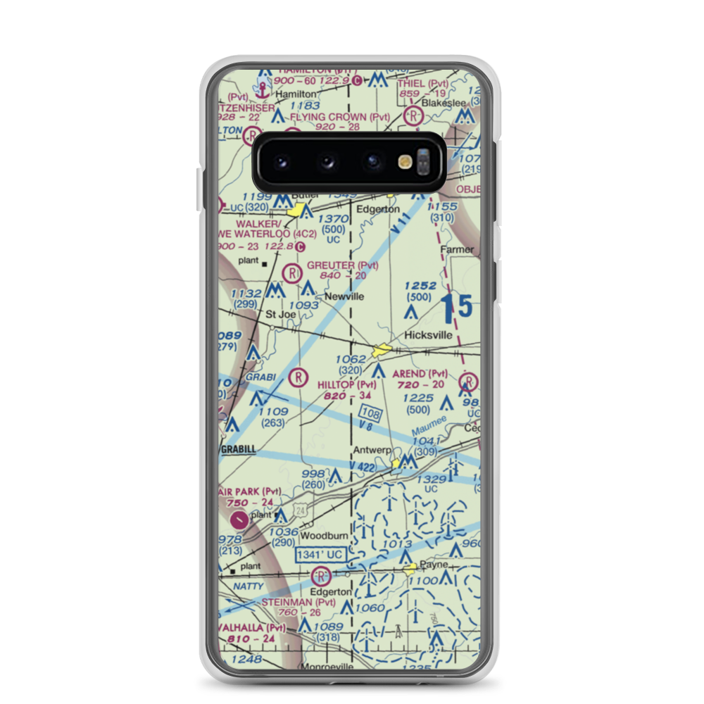 Hook Field (IN18) VFR Sectional Samsung Case Samsung Galaxy S10 model shown