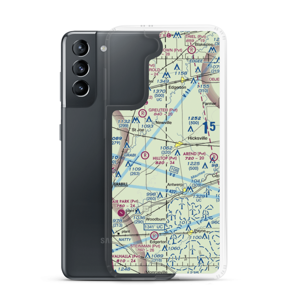 Hook Field (IN18) VFR Sectional Samsung Case Samsung Galaxy S21 model shown