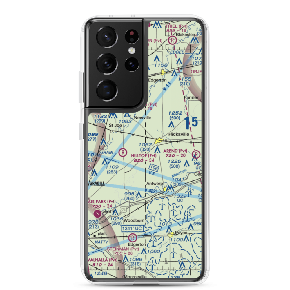 Hook Field (IN18) VFR Sectional Samsung Case Samsung Galaxy S21 Ultra model shown