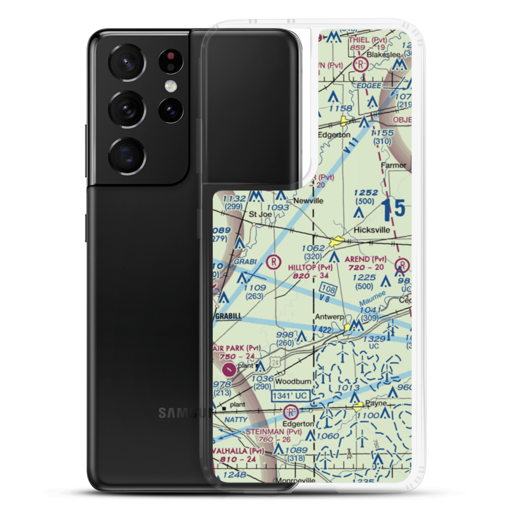 Hook Field (IN18) VFR Sectional Samsung Case Samsung Galaxy S21 Ultra model shown