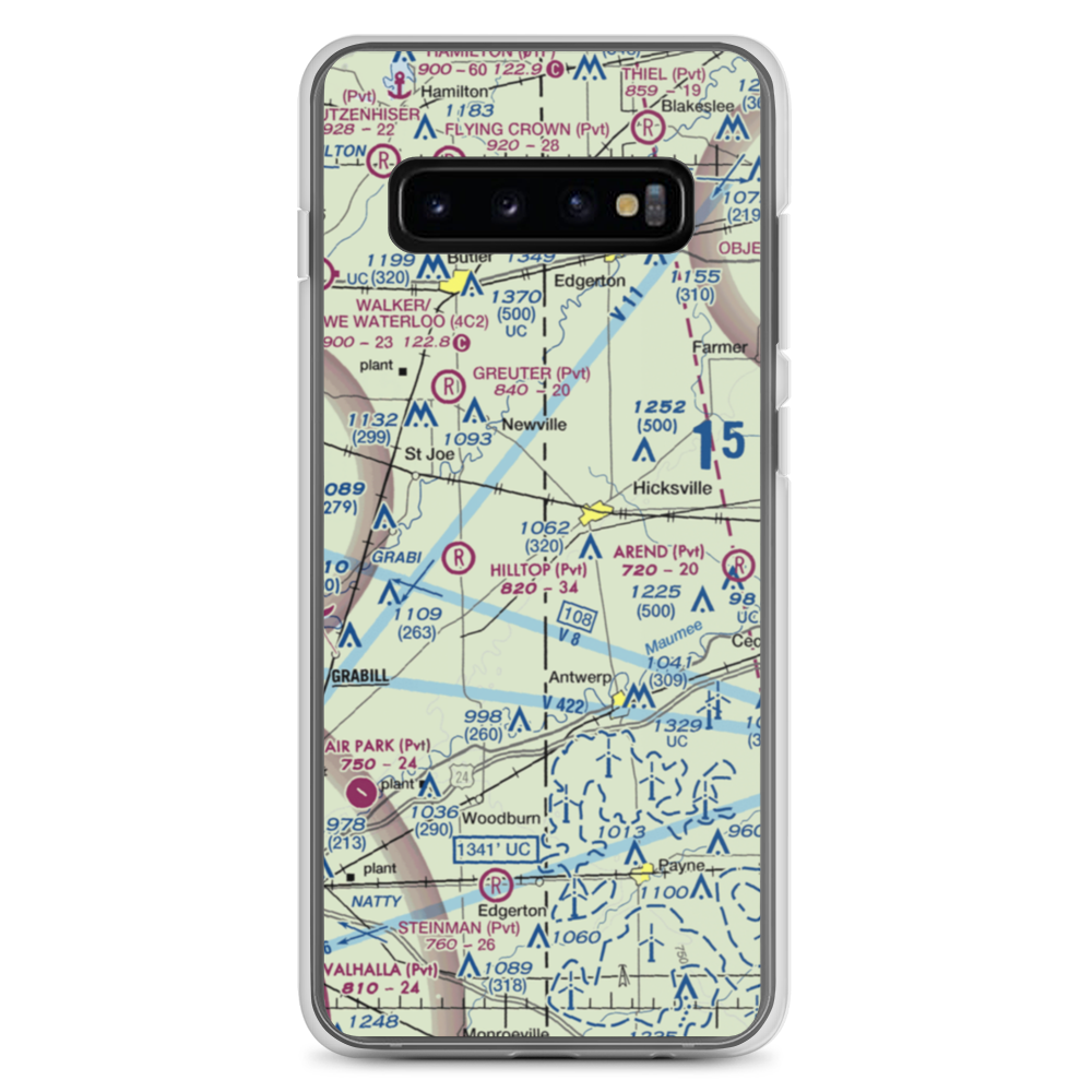 Hook Field (IN18) VFR Sectional Samsung Case Samsung Galaxy S10+ model shown