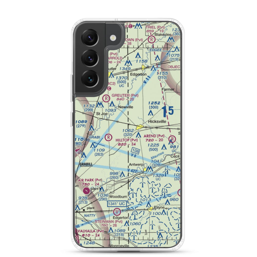 Hook Field (IN18) VFR Sectional Samsung Case Samsung Galaxy S22 Plus model shown