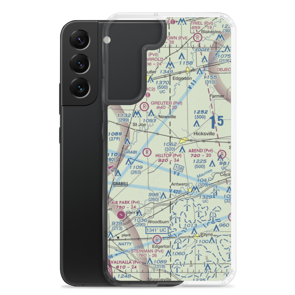 Hook Field (IN18) VFR Sectional Samsung Case Samsung Galaxy S22 Plus model shown
