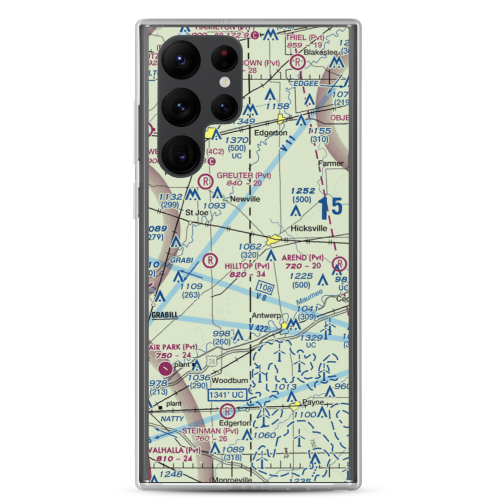 Hook Field (IN18) VFR Sectional Samsung Case Samsung Galaxy S22 Ultra model shown