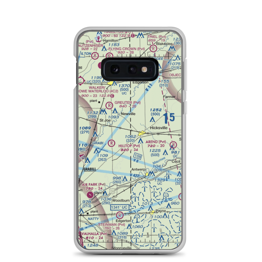 Hook Field (IN18) VFR Sectional Samsung Case Samsung Galaxy S10e model shown