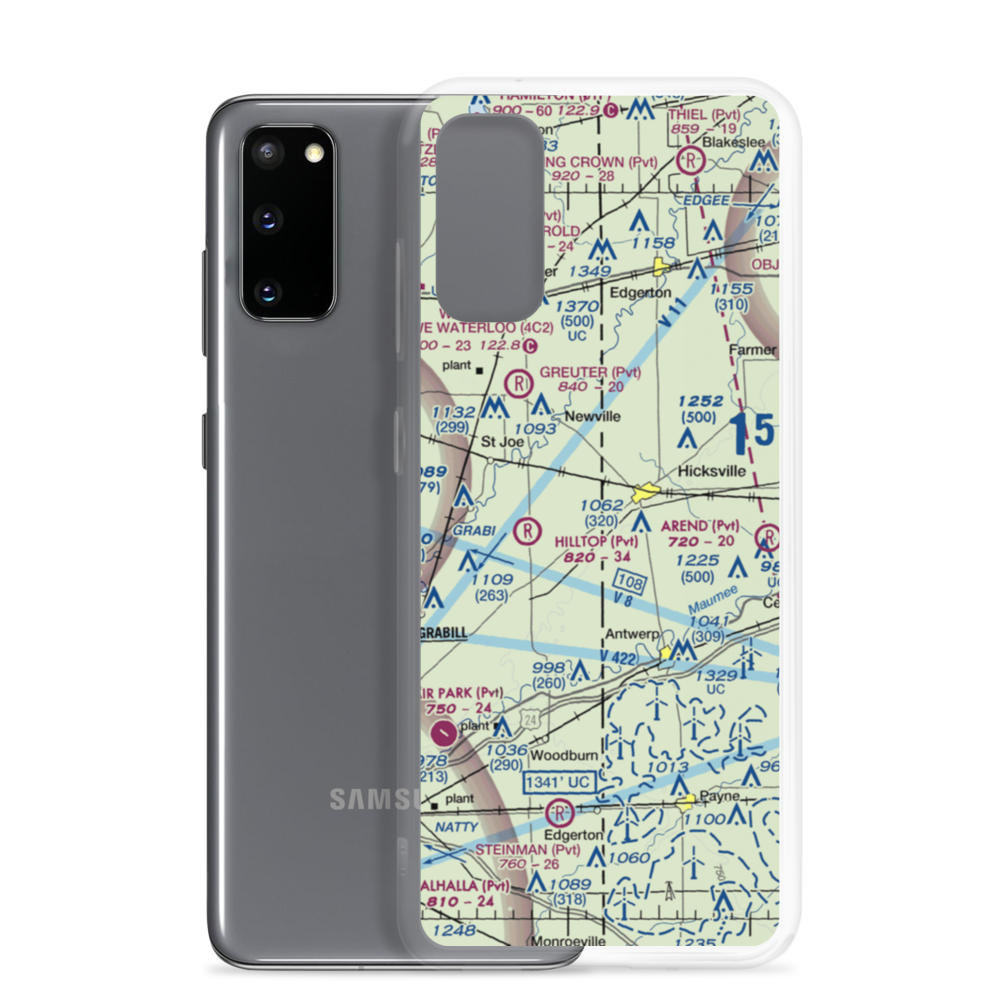 Hook Field (IN18) VFR Sectional Samsung Case Samsung Galaxy S20 model shown