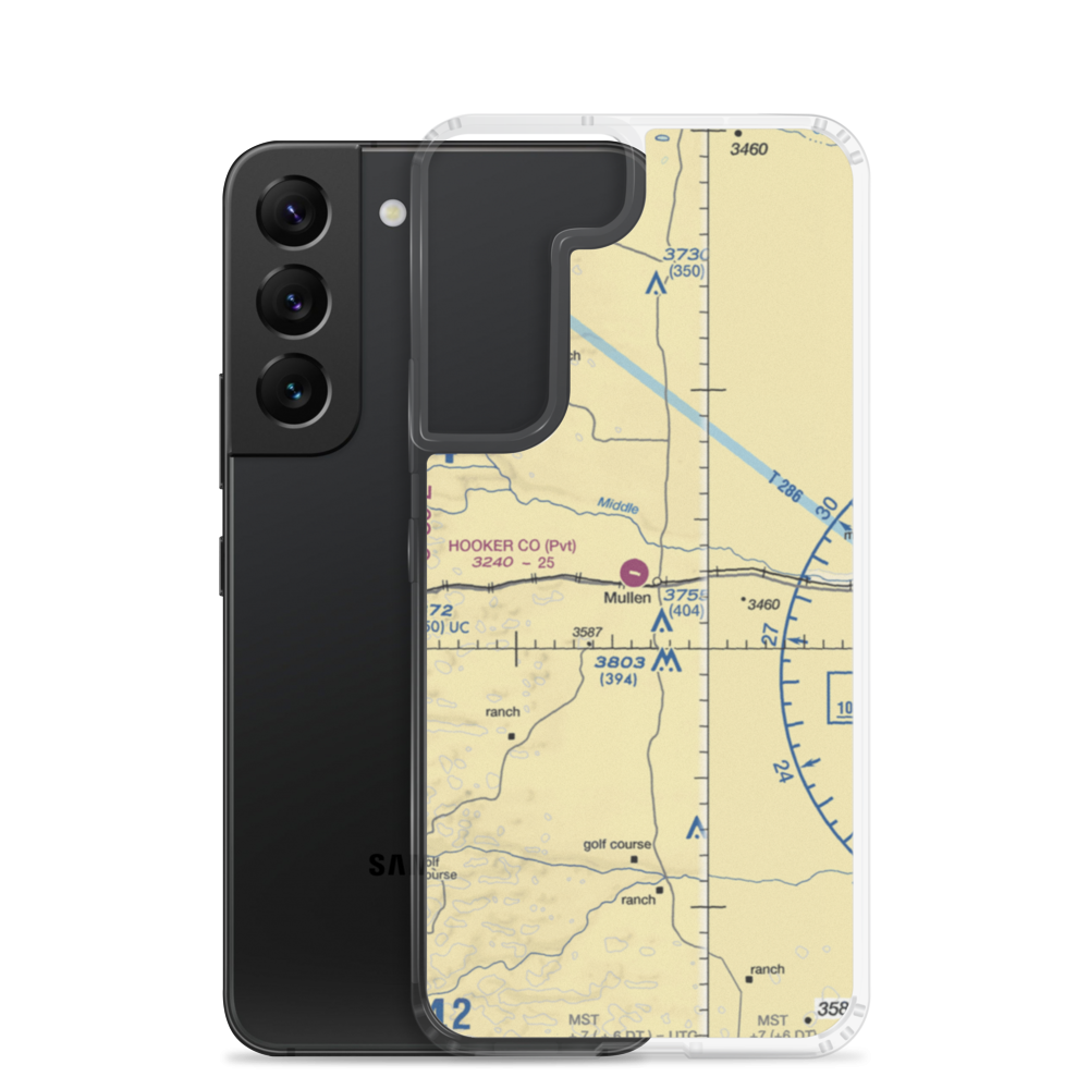Hooker County Airport (MHN) VFR Sectional Samsung Case Samsung Galaxy S22 model shown