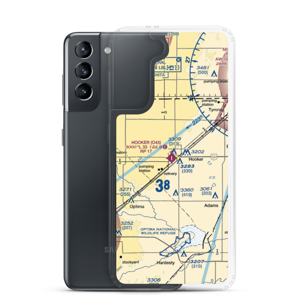 Hooker Municipal Airport (O45) VFR Sectional Samsung Case Samsung Galaxy S21 model shown
