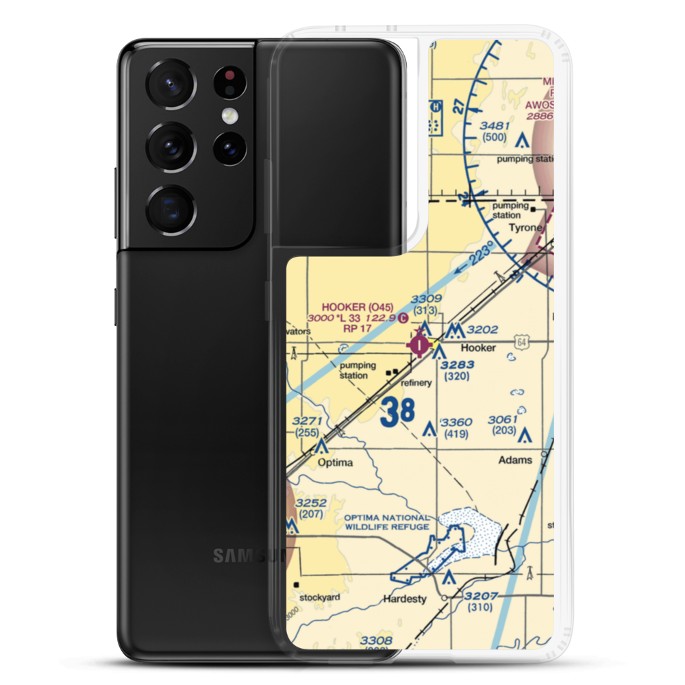 Hooker Municipal Airport (O45) VFR Sectional Samsung Case Samsung Galaxy S21 Ultra model shown