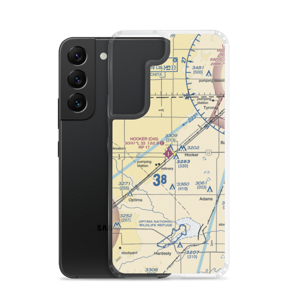 Hooker Municipal Airport (O45) VFR Sectional Samsung Case Samsung Galaxy S22 model shown
