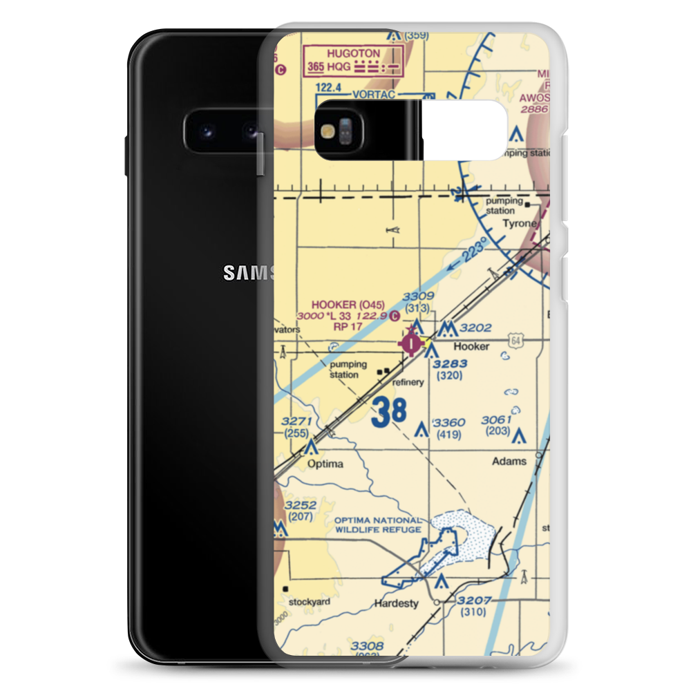 Hooker Municipal Airport (O45) VFR Sectional Samsung Case Samsung Galaxy S10+ model shown