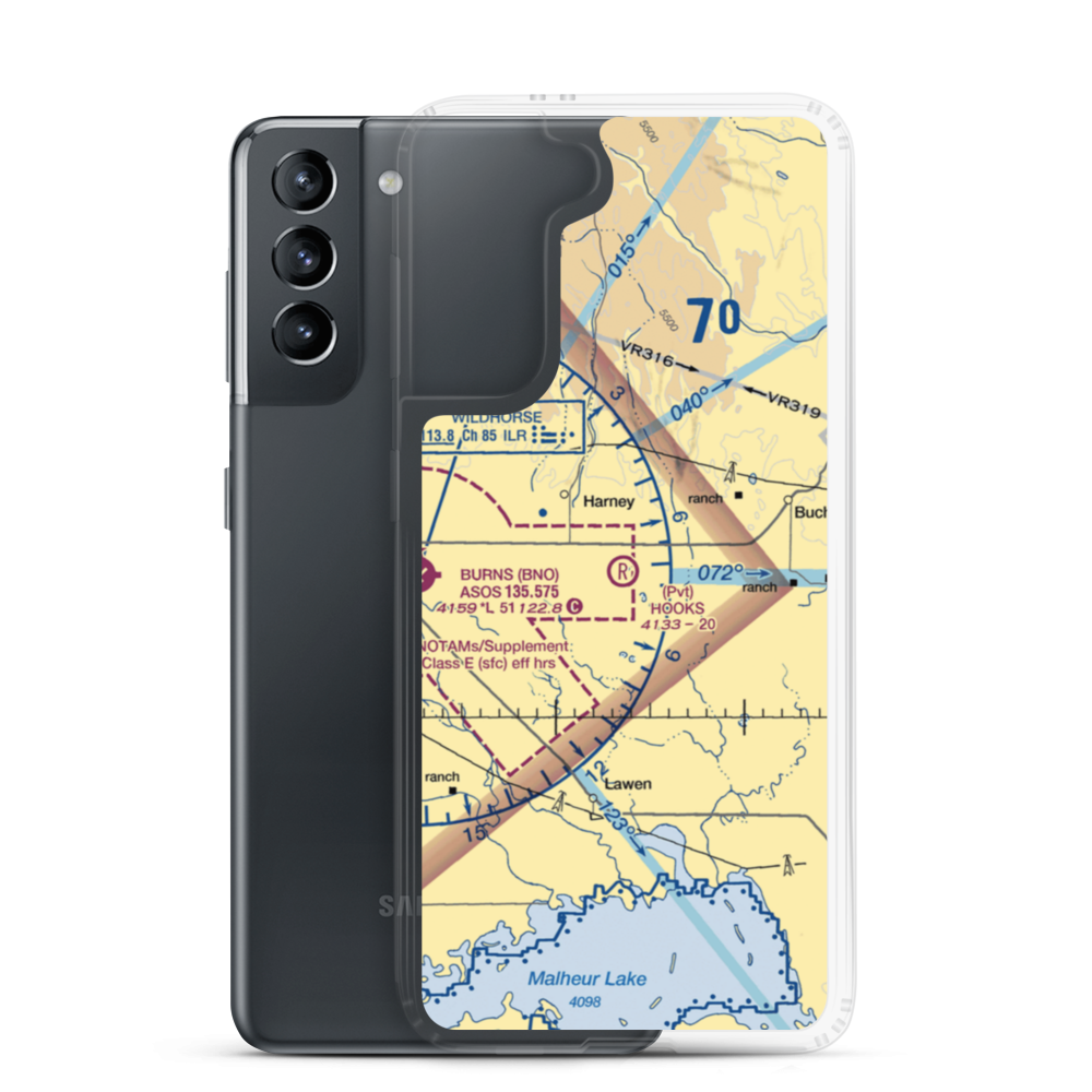 Hooks Strip Airport (OR32) VFR Sectional Samsung Case Samsung Galaxy S21 model shown