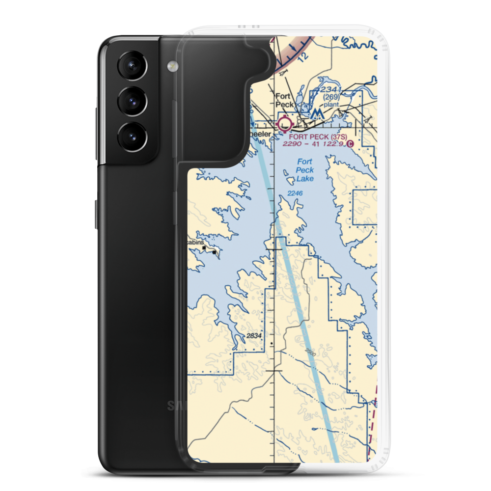 Hoolie Airport (10MT) VFR Sectional Samsung Case Samsung Galaxy S21 Plus model shown