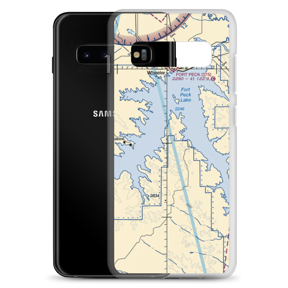Hoolie Airport (10MT) VFR Sectional Samsung Case Samsung Galaxy S10+ model shown