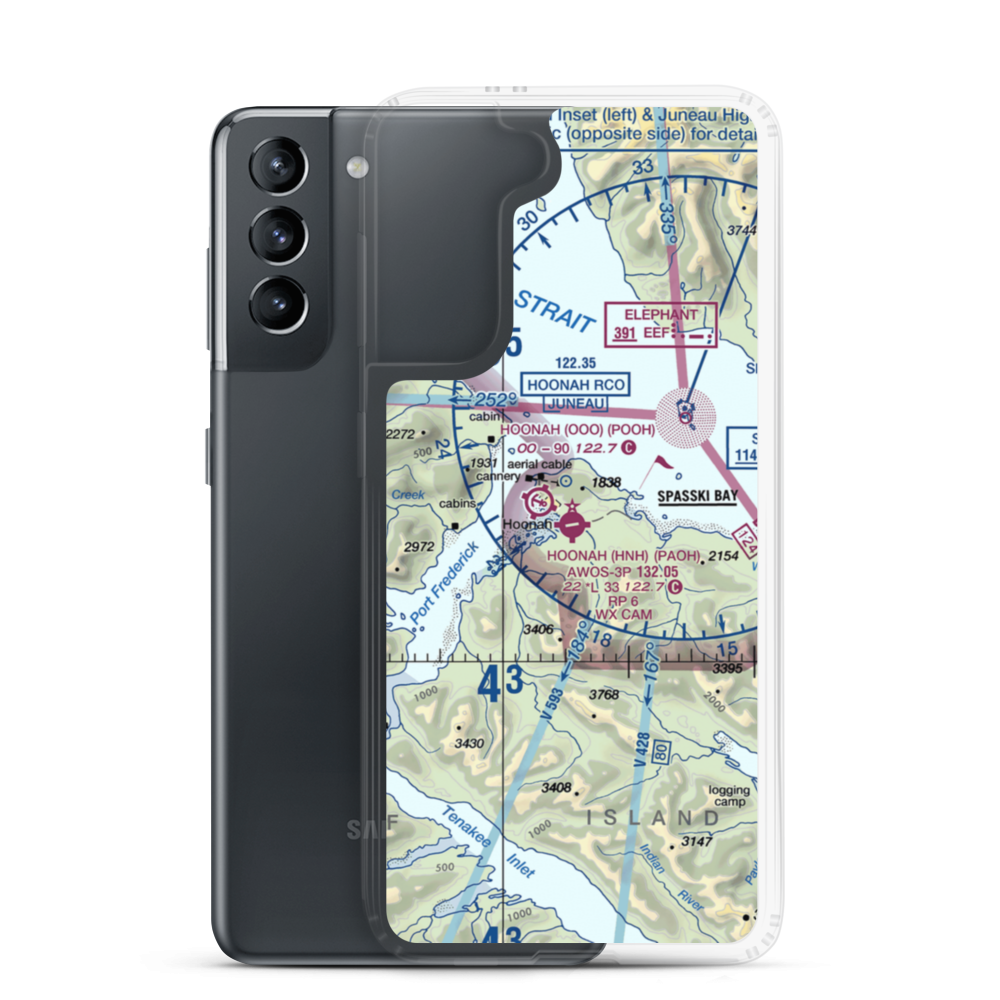 Hoonah Airport (HNH) VFR Sectional Samsung Case Samsung Galaxy S21 model shown