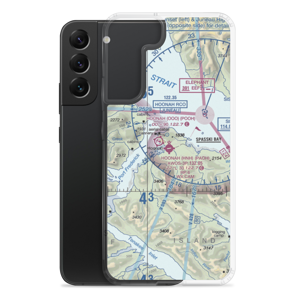 Hoonah Airport (HNH) VFR Sectional Samsung Case Samsung Galaxy S22 Plus model shown