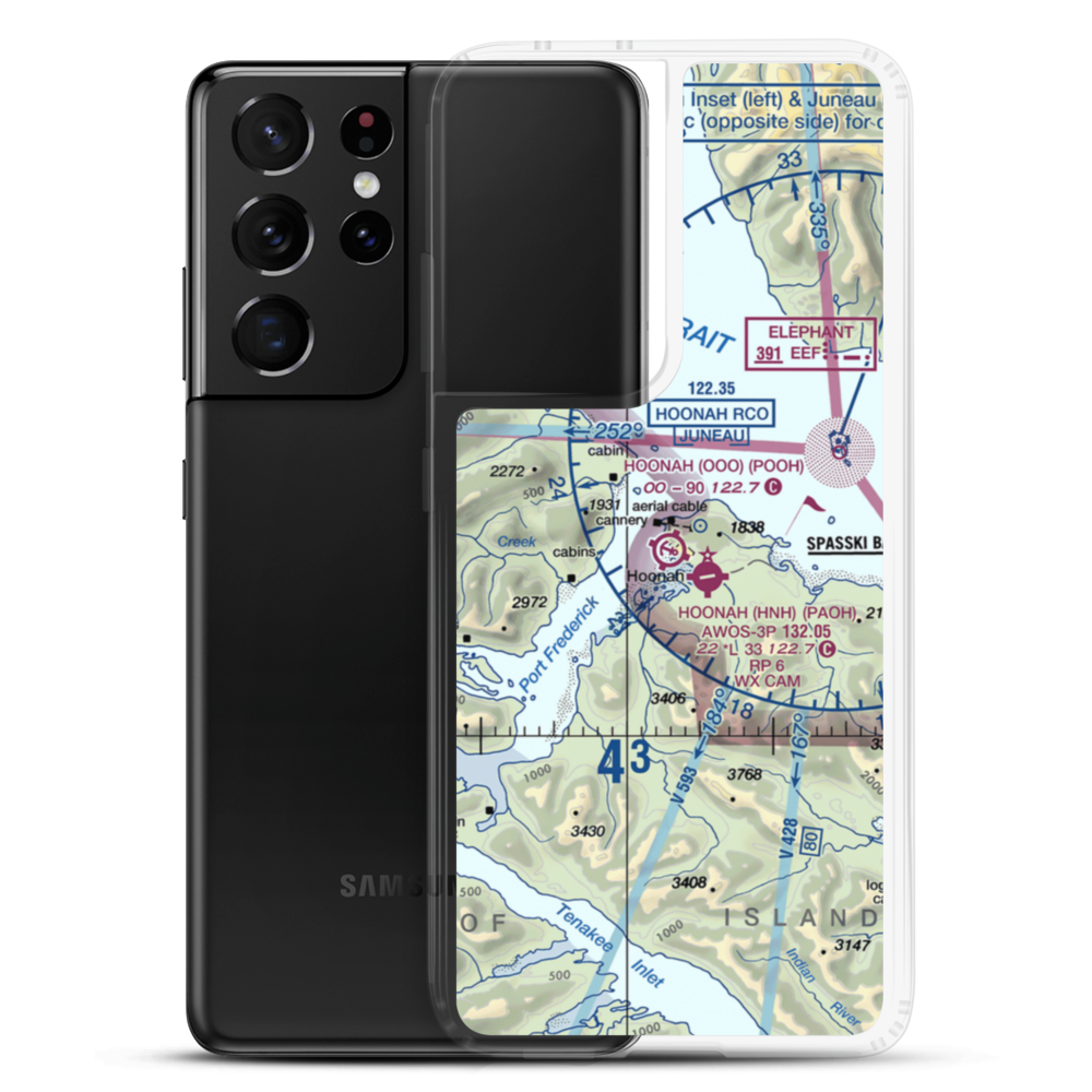 Hoonah Seaplane Base (OOH) VFR Sectional Samsung Case Samsung Galaxy S21 Ultra model shown