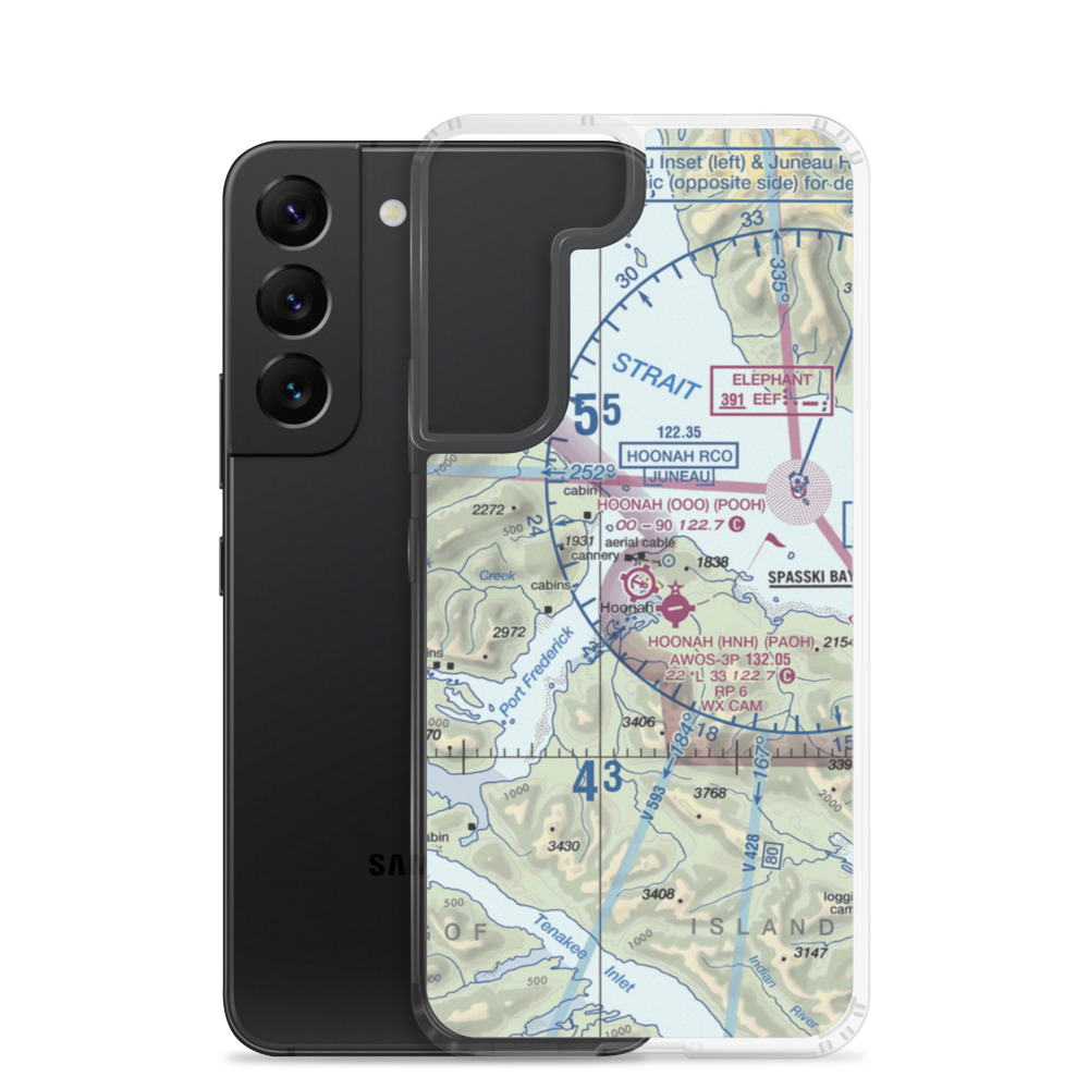 Hoonah Seaplane Base (OOH) VFR Sectional Samsung Case Samsung Galaxy S22 model shown