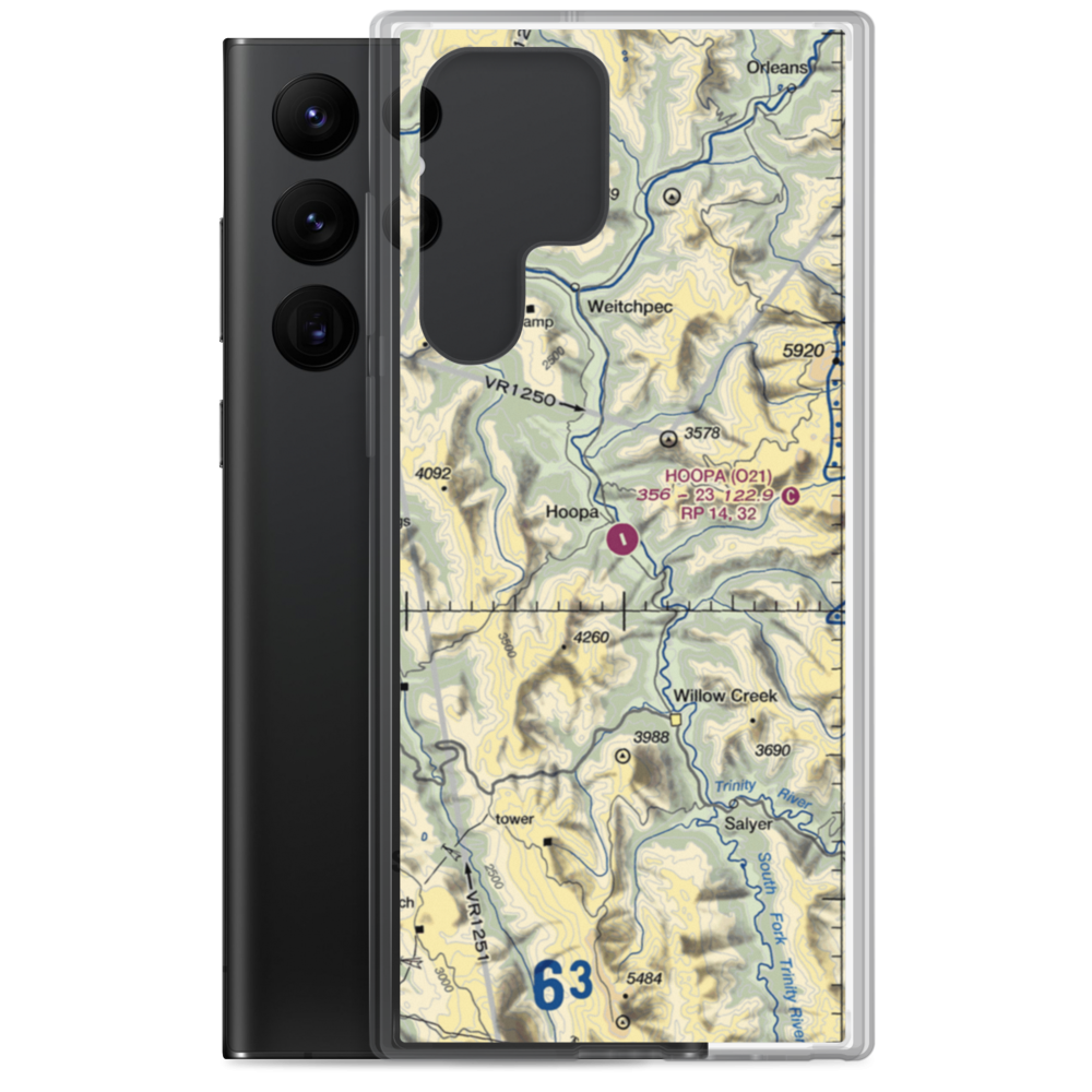 Hoopa Airport (O21) VFR Sectional Samsung Case Samsung Galaxy S22 Ultra model shown