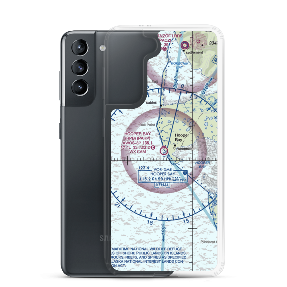 Hooper Bay Airport (HPB) VFR Sectional Samsung Case Samsung Galaxy S21 model shown