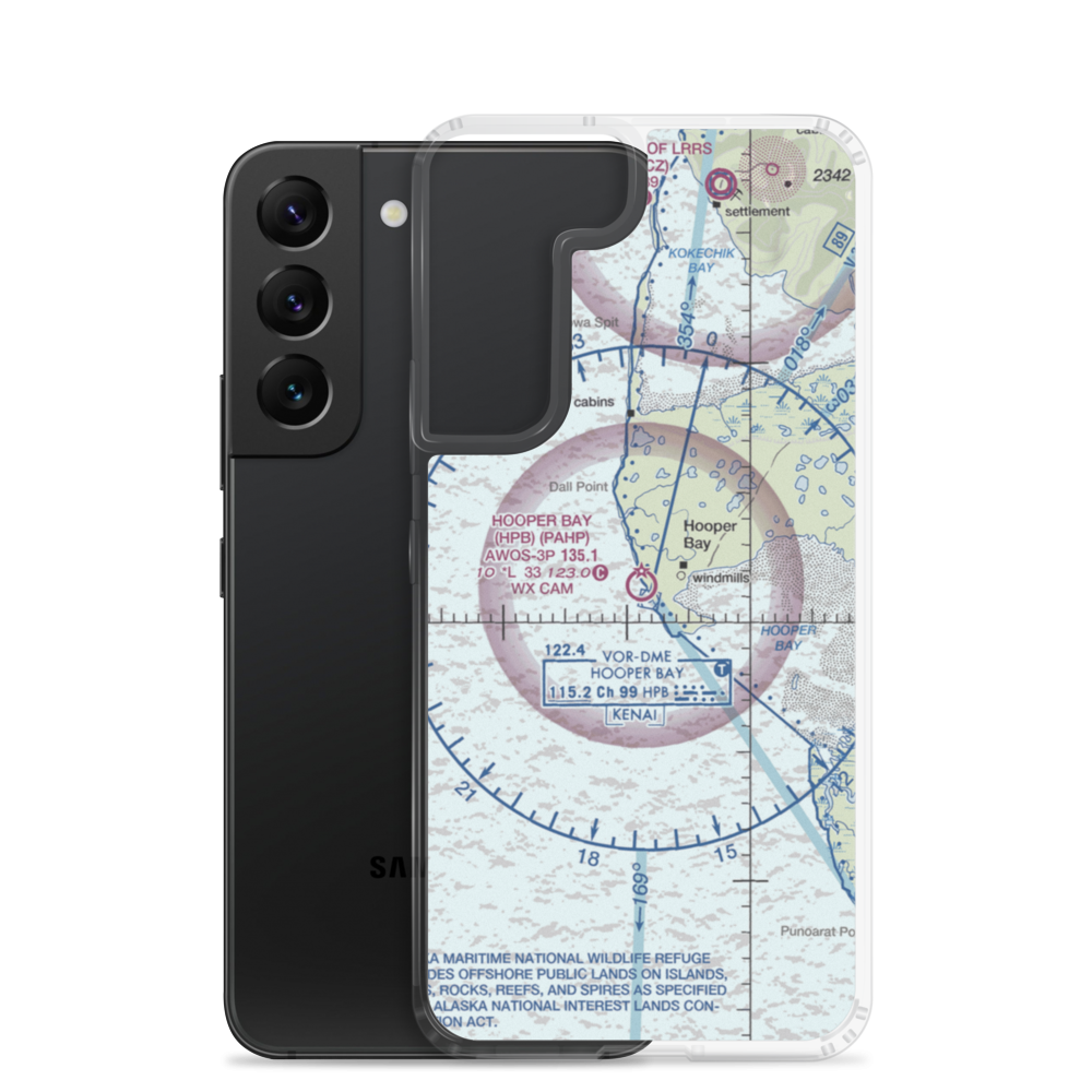 Hooper Bay Airport (HPB) VFR Sectional Samsung Case Samsung Galaxy S22 model shown