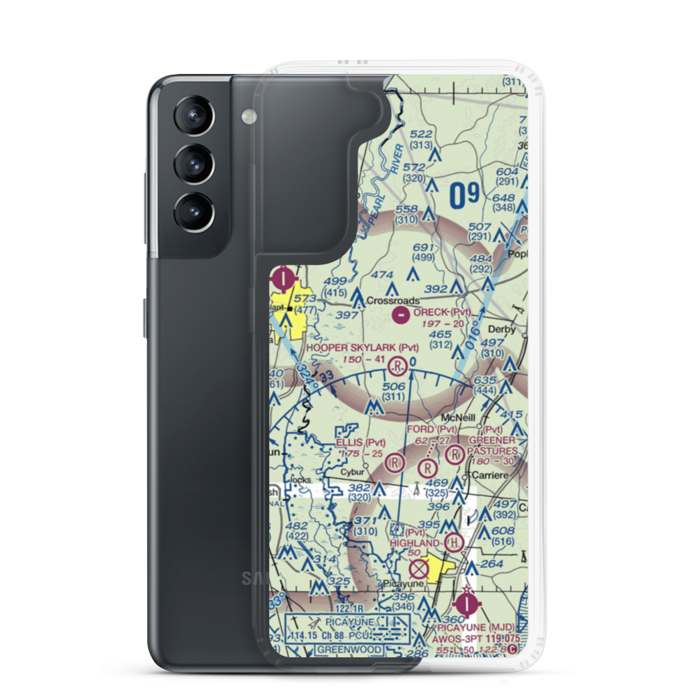 Hooper Skylark Field (MS93) VFR Sectional Samsung Case Samsung Galaxy S21 model shown