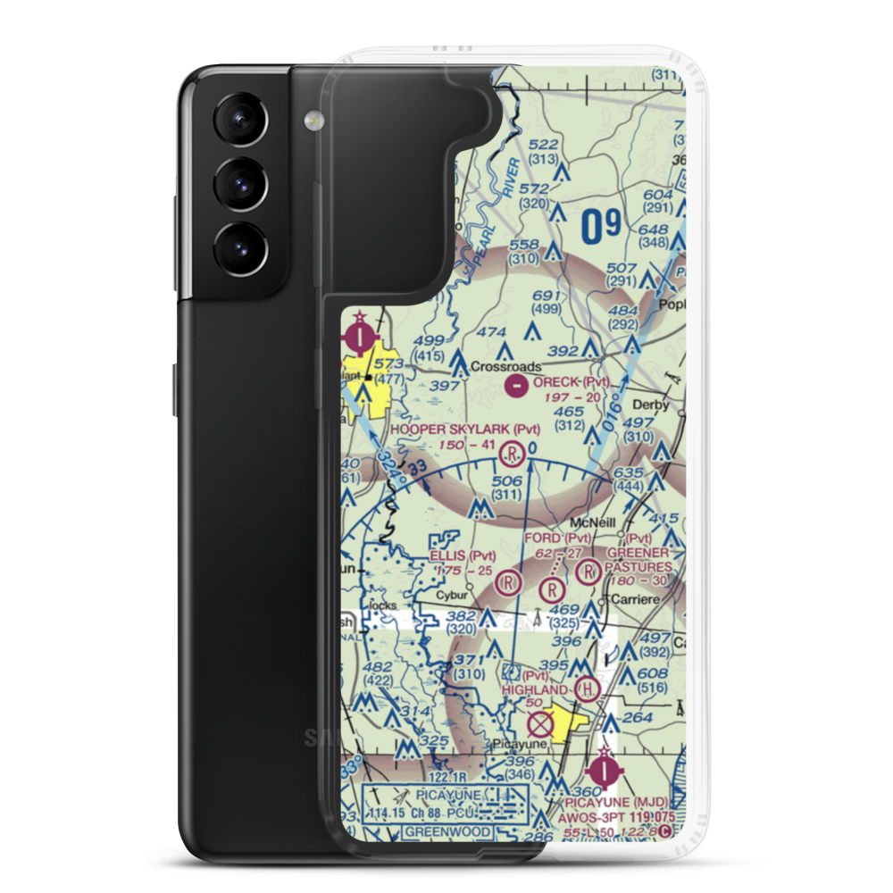 Hooper Skylark Field (MS93) VFR Sectional Samsung Case Samsung Galaxy S21 Plus model shown
