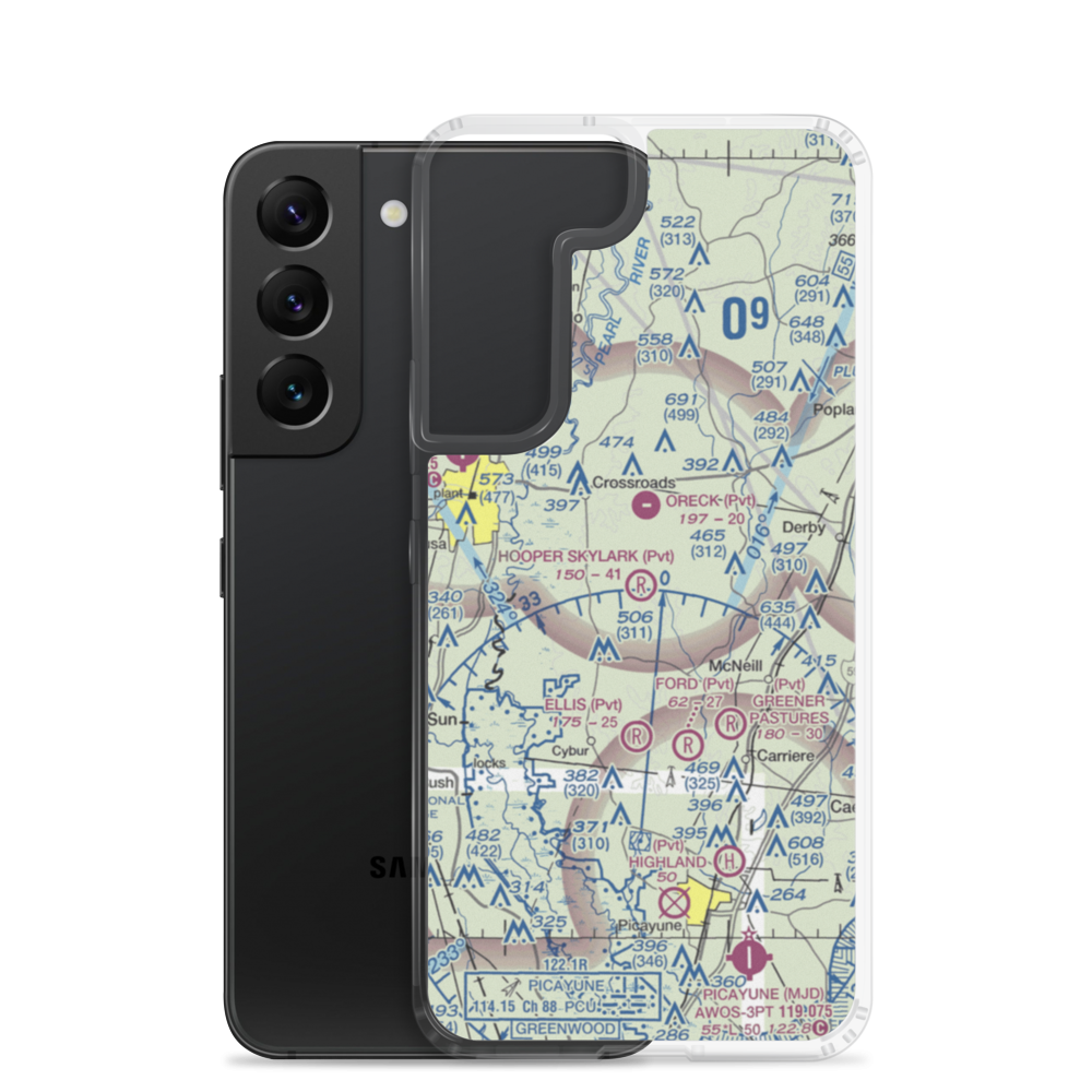 Hooper Skylark Field (MS93) VFR Sectional Samsung Case Samsung Galaxy S22 model shown