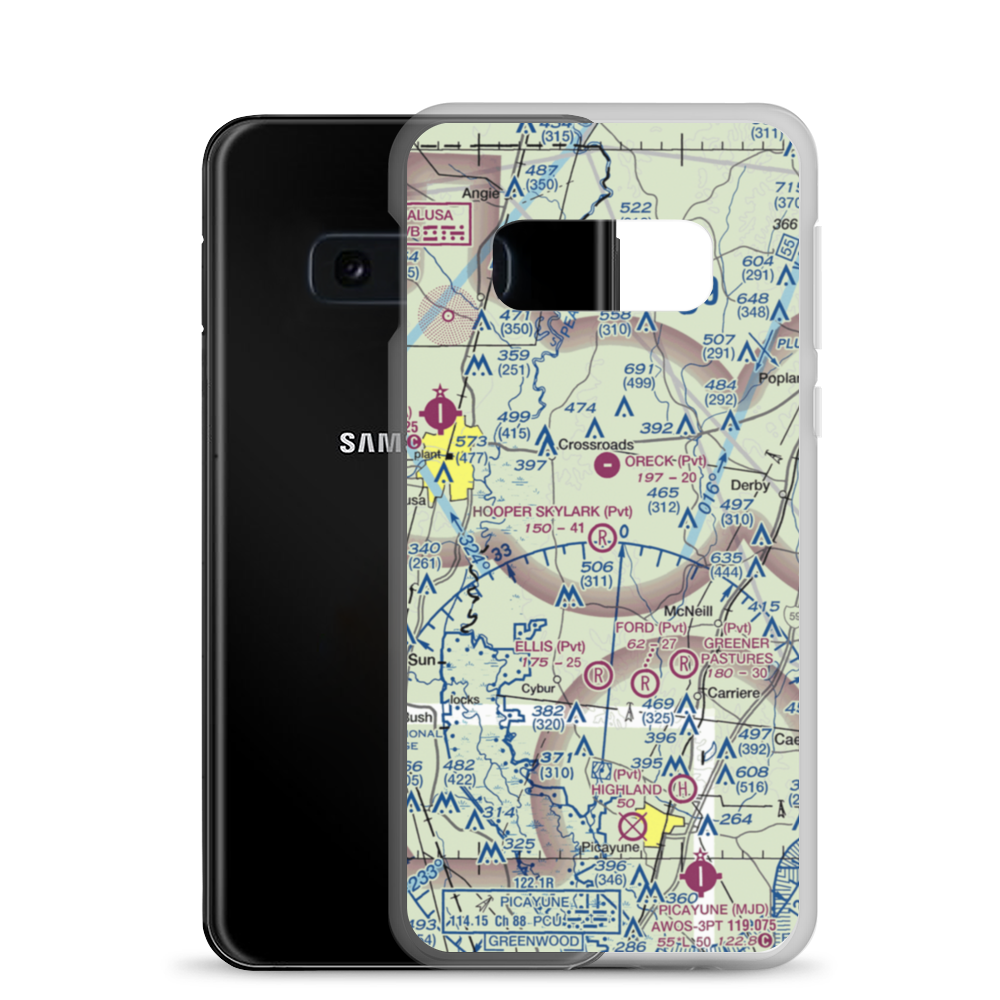 Hooper Skylark Field (MS93) VFR Sectional Samsung Case Samsung Galaxy S10e model shown