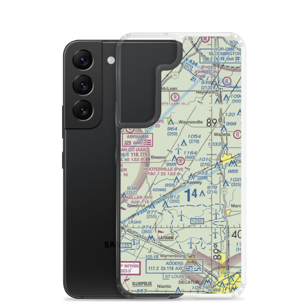 Hooterville Airport (7IS3) VFR Sectional Samsung Case Samsung Galaxy S22 model shown
