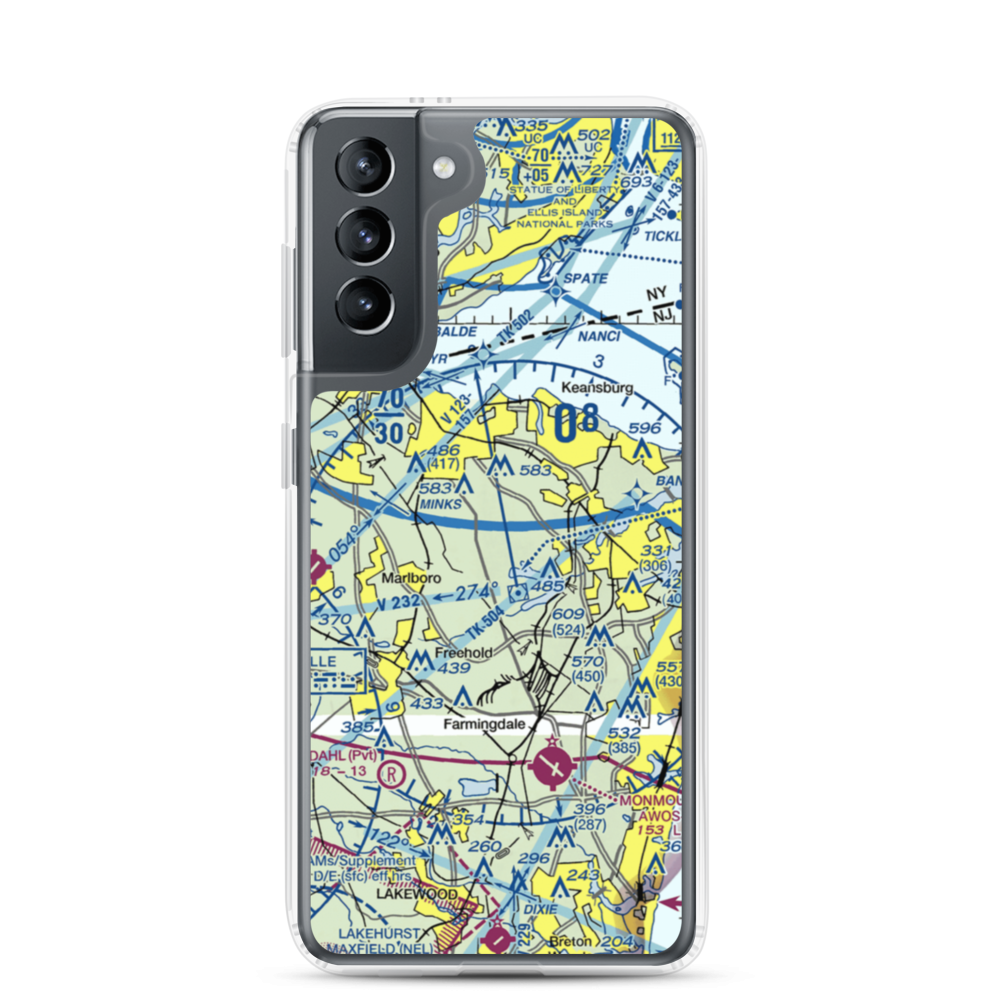 Hop Brook Farm Airport (NJ72) VFR Sectional Samsung Case Samsung Galaxy S21 model shown