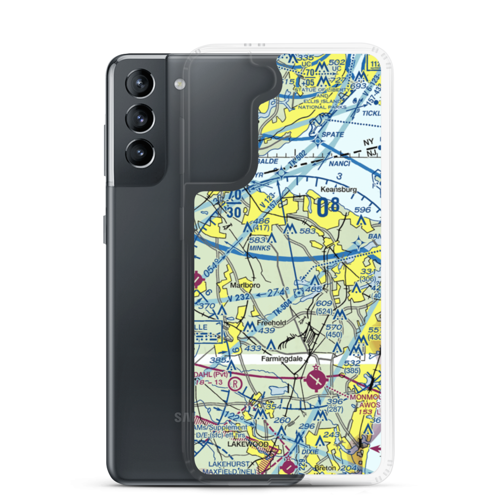 Hop Brook Farm Airport (NJ72) VFR Sectional Samsung Case Samsung Galaxy S21 model shown