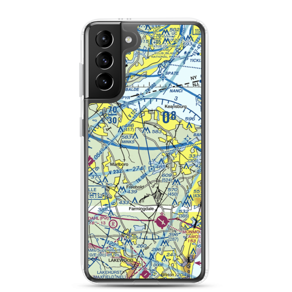 Hop Brook Farm Airport (NJ72) VFR Sectional Samsung Case Samsung Galaxy S21 Plus model shown