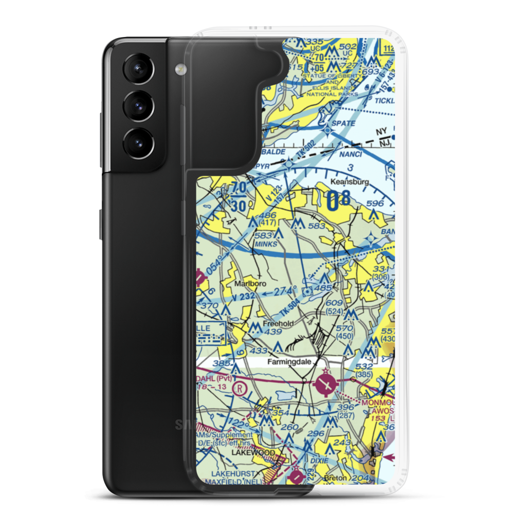 Hop Brook Farm Airport (NJ72) VFR Sectional Samsung Case Samsung Galaxy S21 Plus model shown