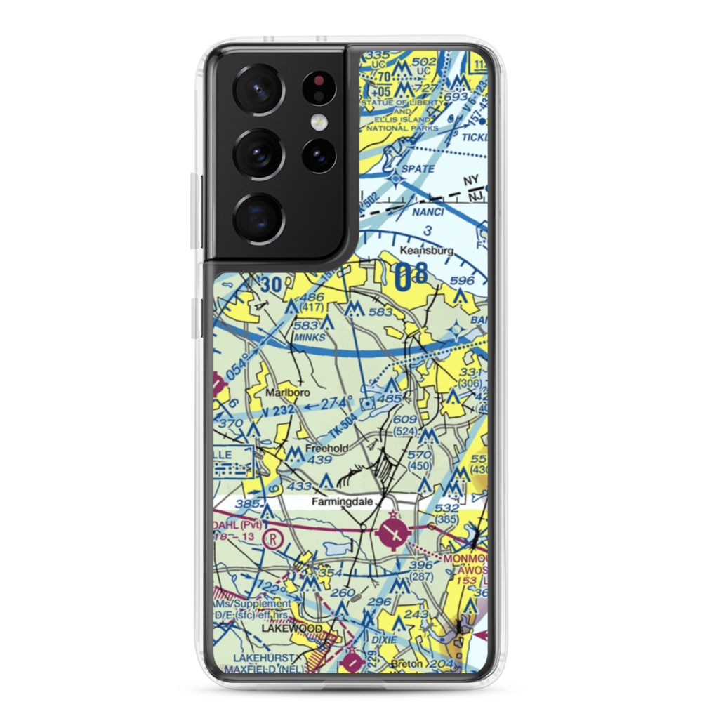 Hop Brook Farm Airport (NJ72) VFR Sectional Samsung Case Samsung Galaxy S21 Ultra model shown