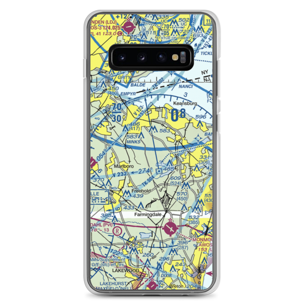 Hop Brook Farm Airport (NJ72) VFR Sectional Samsung Case Samsung Galaxy S10+ model shown
