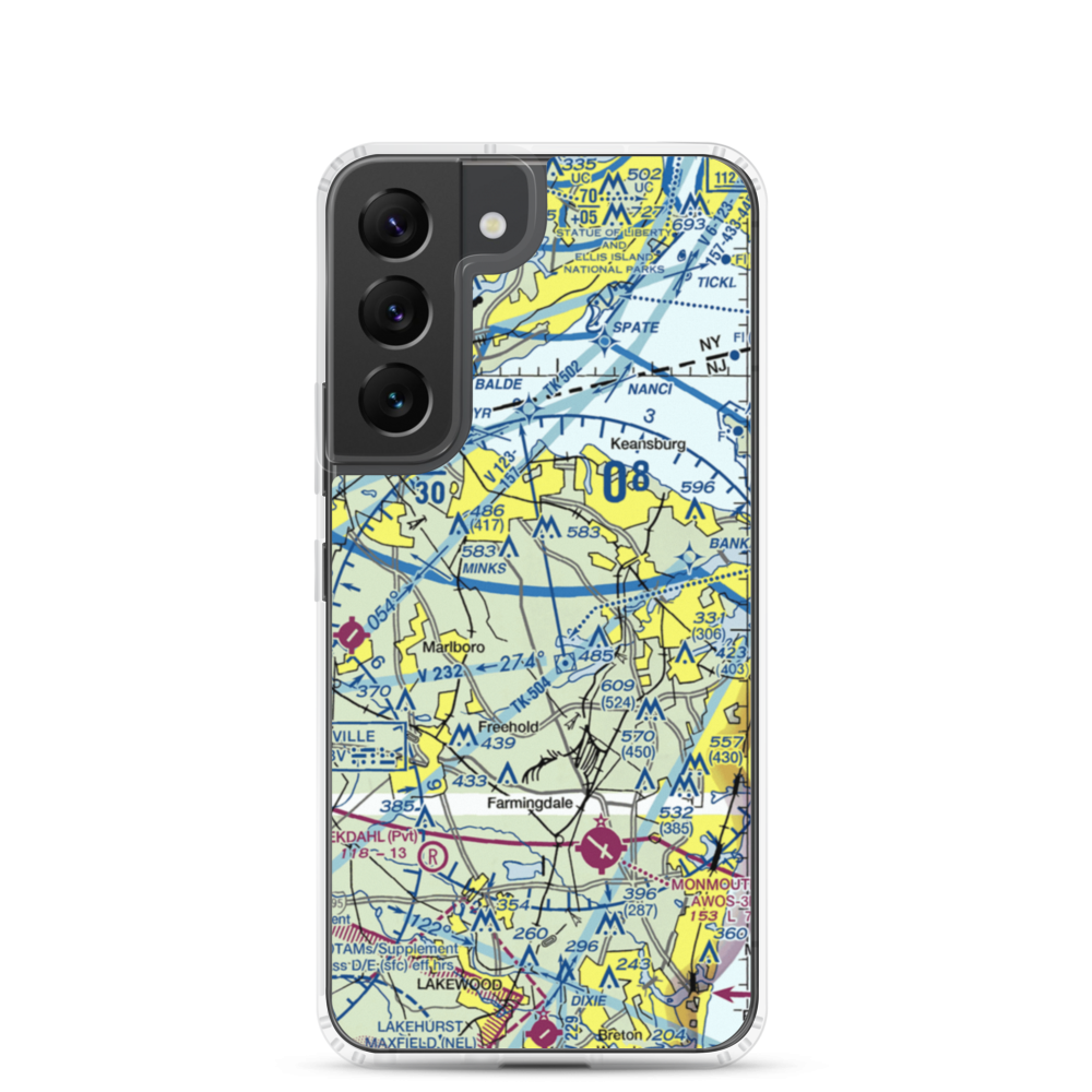 Hop Brook Farm Airport (NJ72) VFR Sectional Samsung Case Samsung Galaxy S22 model shown